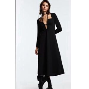 ZARA Chic Black Long Sleeve Dress